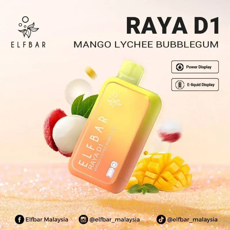 SGVape-ELFBAR-RAYA-D1-13K-MANGO-LYCHEE-BUBBLEGUM-SG-Vape-Hub