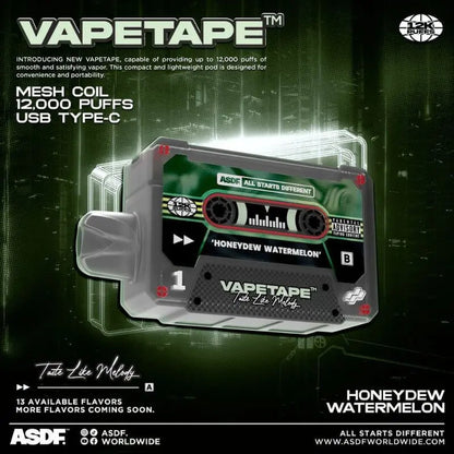 SGVape-VAPETAPE-12K-HONEYDEW-WATERMELON-SG-Vape-Hub