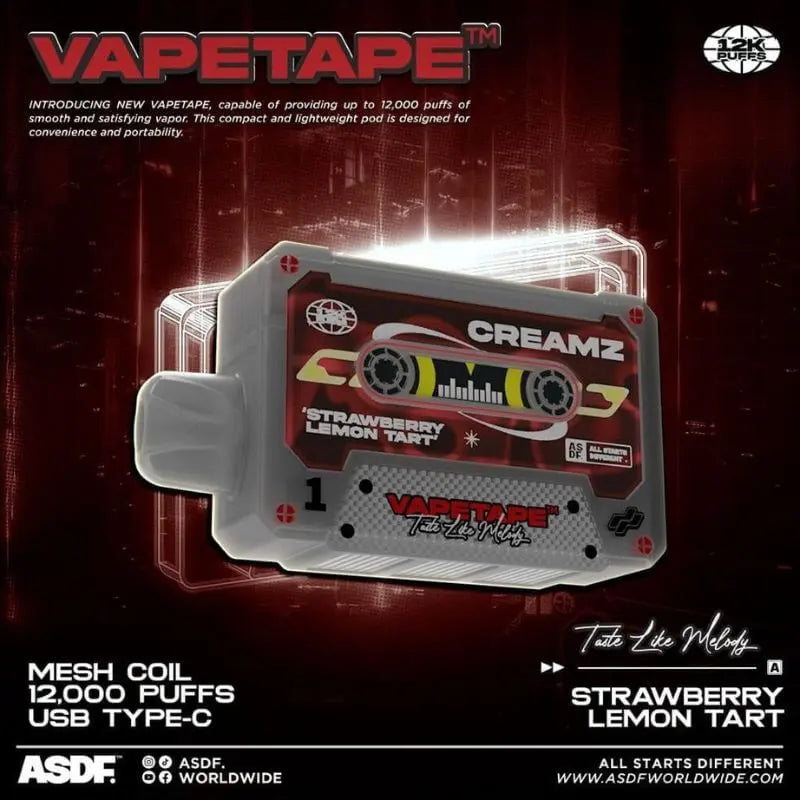 SGVape-VAPETAPE-12K-STRAWBERRY-LEMON-TART-SG-Vape-Hub