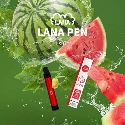 SGVape-Lana-Pen-2000-Puffs-Lush-Ice-flavor-on-green-gradient-background-LANA