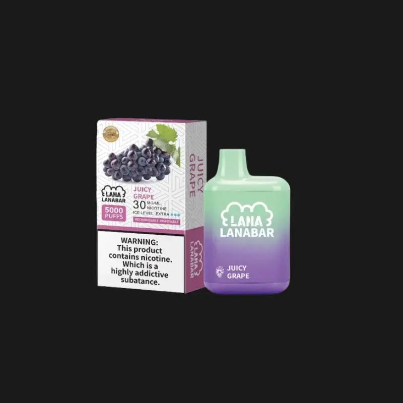 SGVape-Lana-Bar-5000-Puffs,-Juicy-Grape-flavor-on-a-black-background-LANA