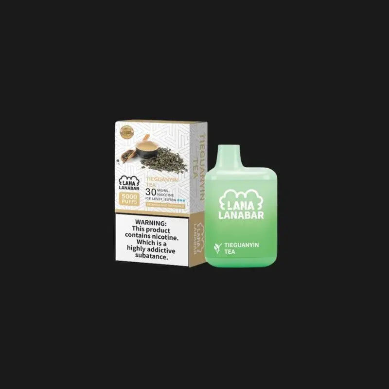 SGVape-Lana-Bar-5000-Puffs,-Tieguanyin-tea-flavor-on-a-black-background-LANA